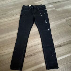 Neuw Black Paint Splatter Rebel Skinny Jeans